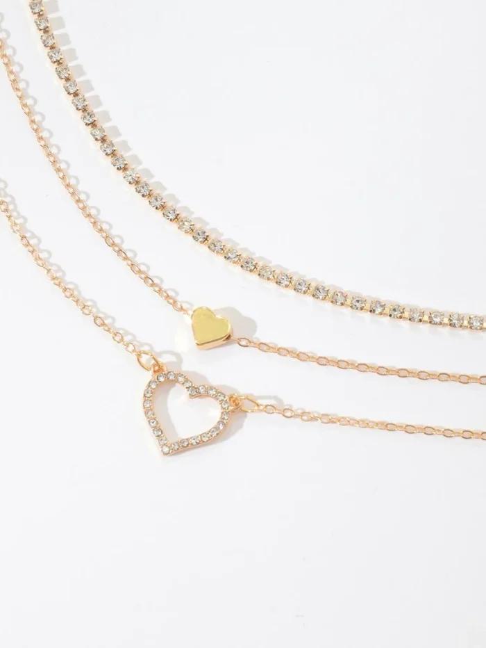 3pcs Rhinestone Heart Decor Waist Chain - Image 5