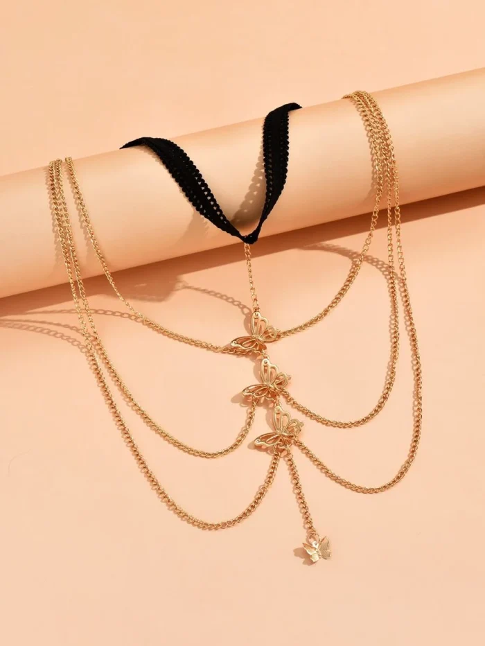 Butterfly Decor Layered Thigh Chain - Image 2