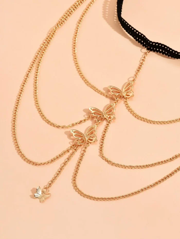 Butterfly Decor Layered Thigh Chain - Image 4