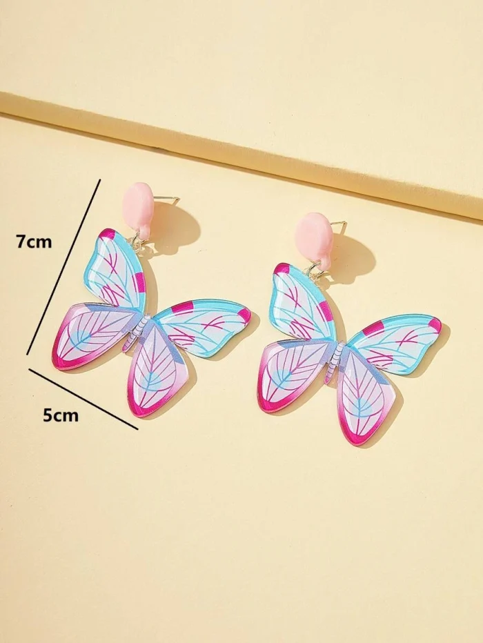 Butterfly Drop Earrings - Image 3