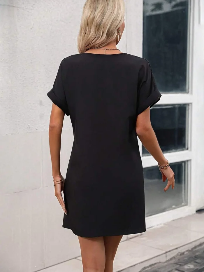 Figure Graphic Batwing Sleeve Tunic Dress - Image 2