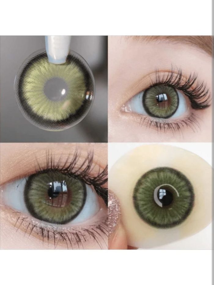 1 Pair Disposable Soft Contact Lens, Natural Big Diameter Colored Lenses, Suitable For Dating And Daily Wear Green