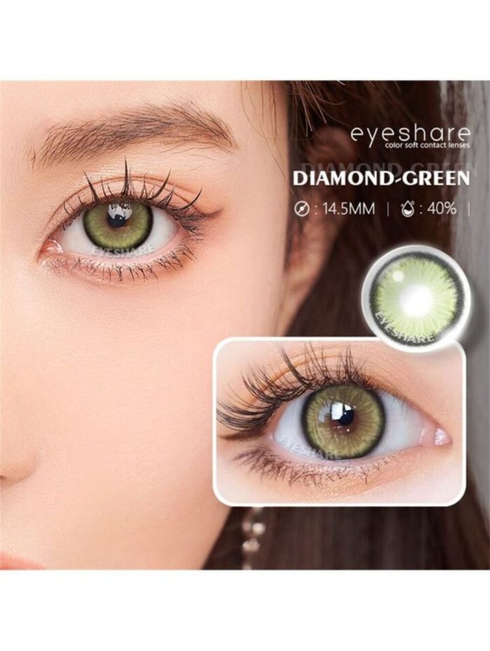 1 Pair Disposable Soft Contact Lens, Natural Big Diameter Colored Lenses, Suitable For Dating And Daily Wear Green - Image 2