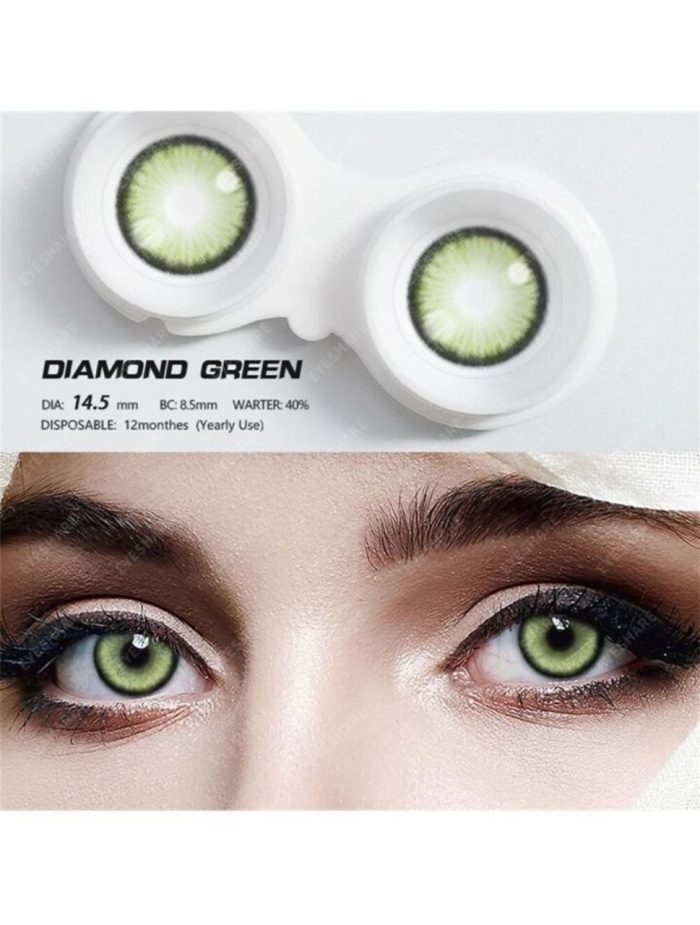 1 Pair Disposable Soft Contact Lens, Natural Big Diameter Colored Lenses, Suitable For Dating And Daily Wear Green - Image 4