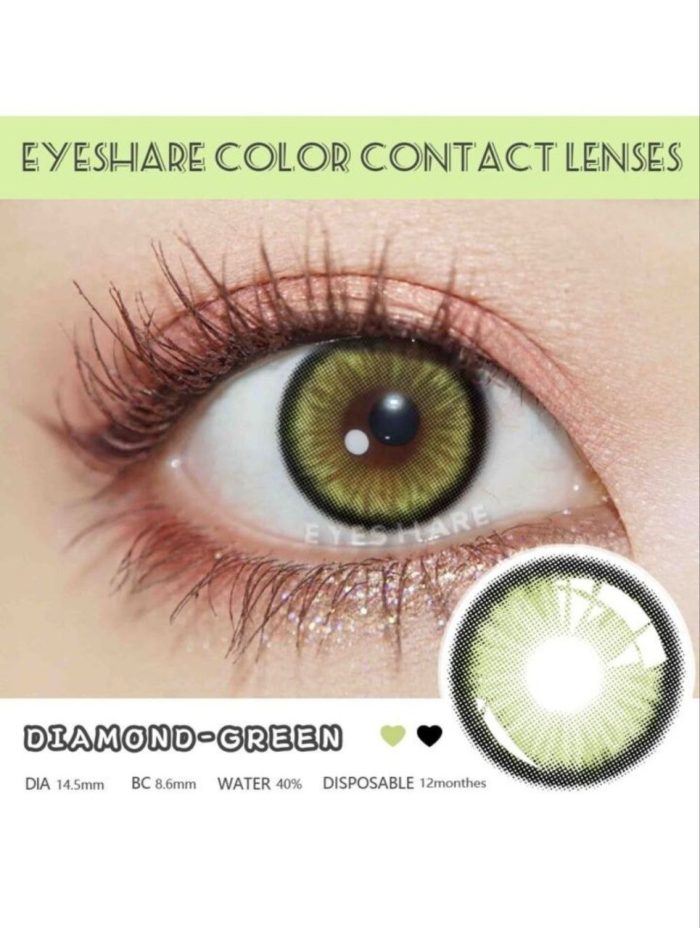 1 Pair Disposable Soft Contact Lens, Natural Big Diameter Colored Lenses, Suitable For Dating And Daily Wear Green - Image 5