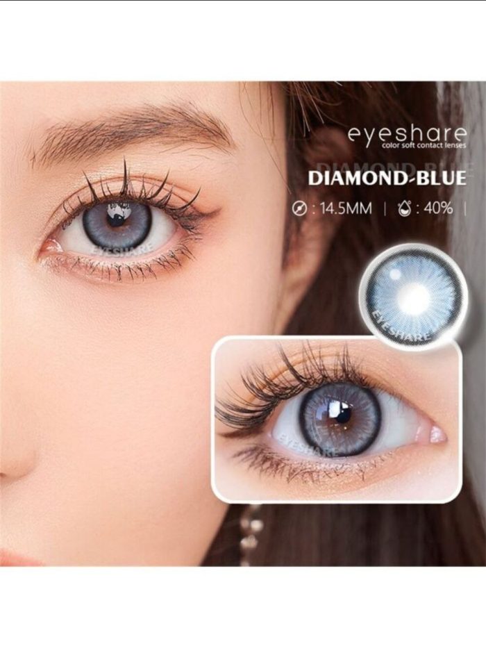 1 Pair Soft Colored Contact Lenses With Large Diameter, One-year Disposable, Suitable For Dating And Daily Wear Blue - Image 2