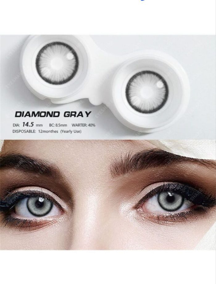 1 Pair Soft Contact Lenses, Daily Wear, Annual Replacement, Large Diameter Colored Contact Lenses, Suitable For Daily Wear Or Dating Grey - Image 4