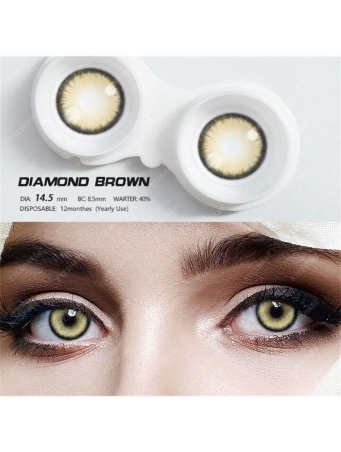 1pair Enlargement Natural Disposable Colored Contact Lenses With Large Diameter For Dating Or Daily Life Brown - Image 4