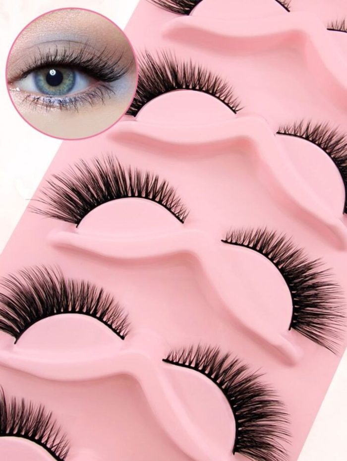 5 Pairs Full False Lashes Cat Eye Look - Image 7