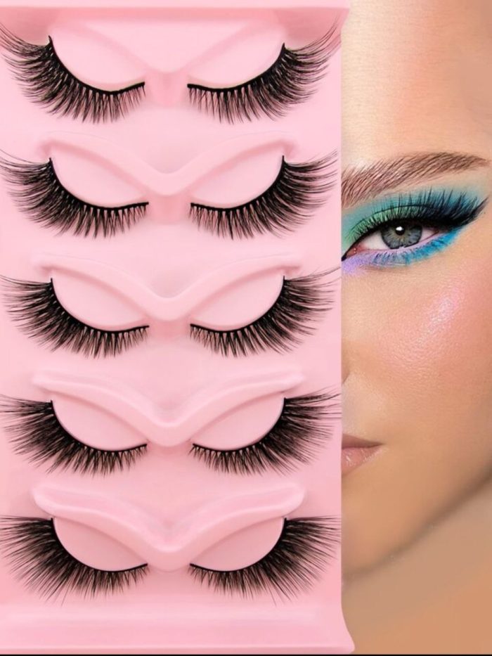 5 Pairs Full False Lashes Cat Eye Look