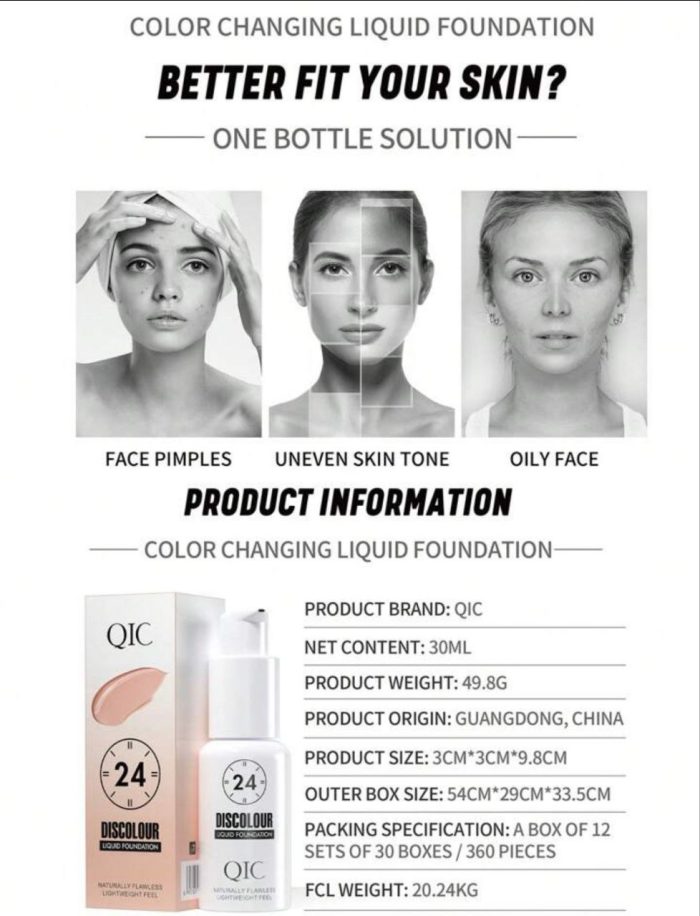 Color Changing Foundation, Whitening & Refreshing Liquid Foundation - Image 7