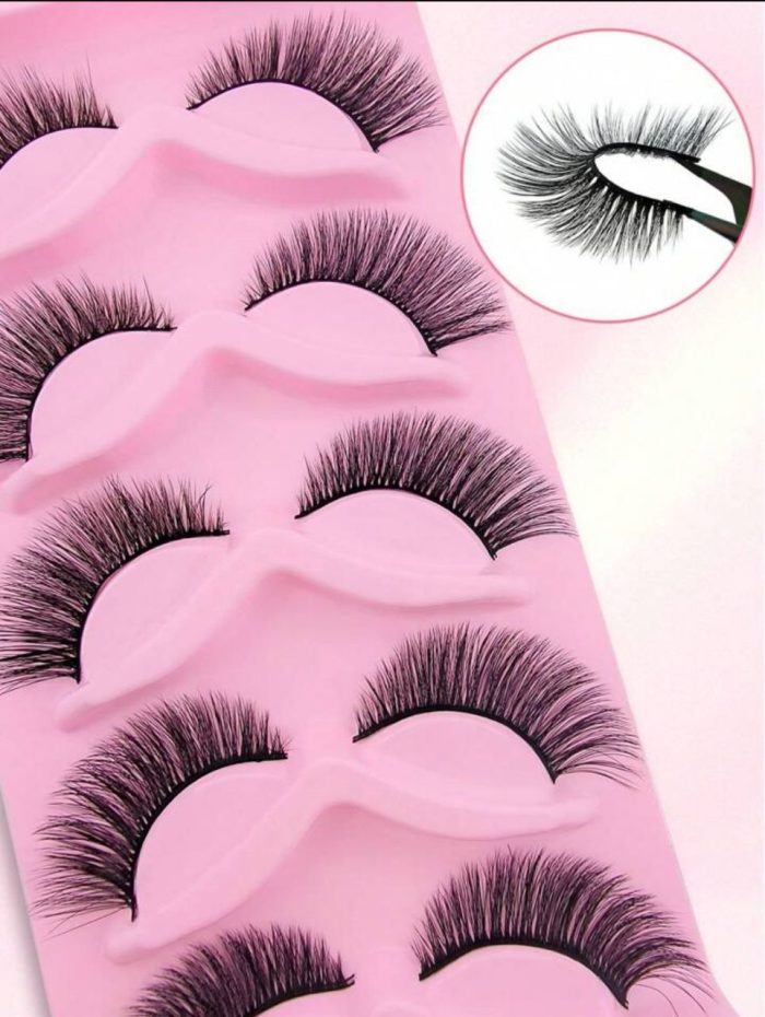 False Eyelashes, 5pairs Fluffy Volumized Eyelashes Lashes Dramatic Look 3D Wispy Faux Mink Lashes - Image 4