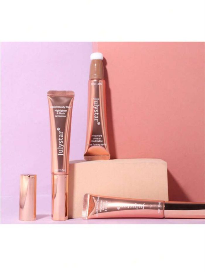 Liquid Highlighter & Blush & Contour, Long-lasting Hydrating Lightweight Blush Apricot - Image 6