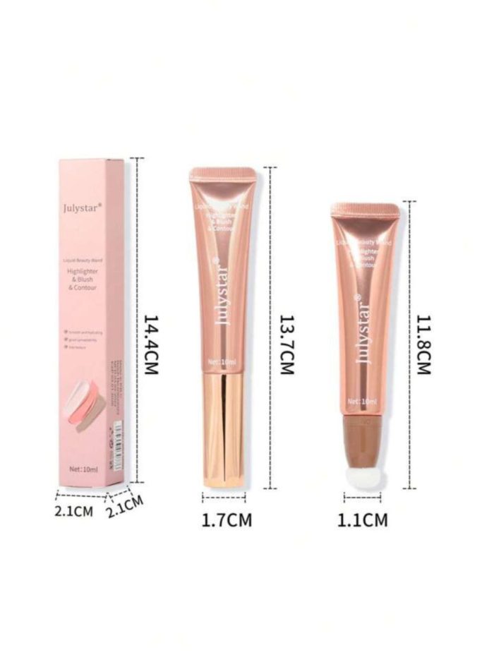 Liquid Highlighter & Blush & Contour, Long-lasting Hydrating Lightweight Blush Apricot - Image 5