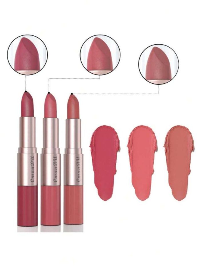 Liquid Lipcolor,Long-lasting Lip Gloss, 3pcs Double-ended Waterproof Lipstick - Image 2