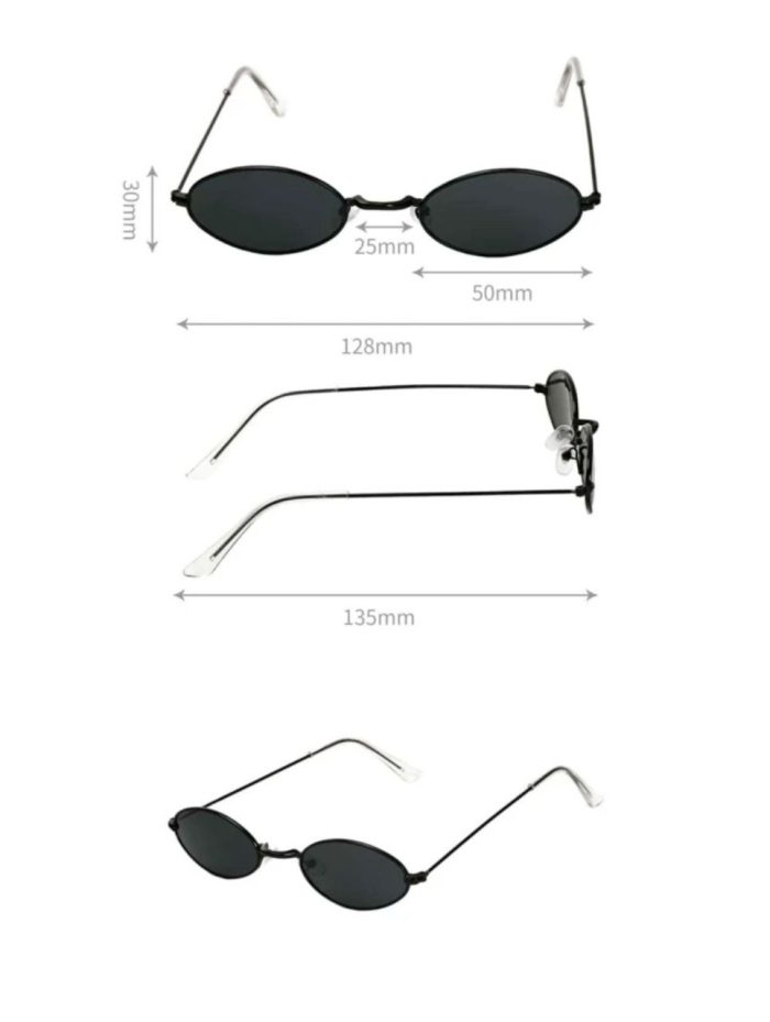 2pairs Oval Metal Frame Fashion Glasses - Image 3