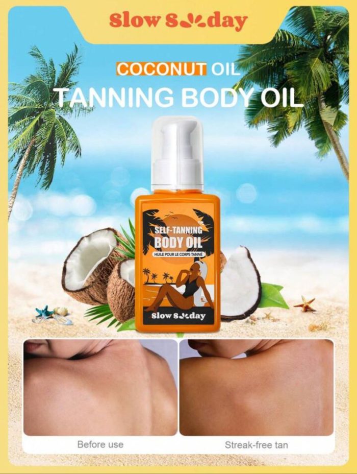 SlowSunday Sunless Tanner, Self-Tanning Oil for Face and Body, Golden Tanning without the Sun - Image 3