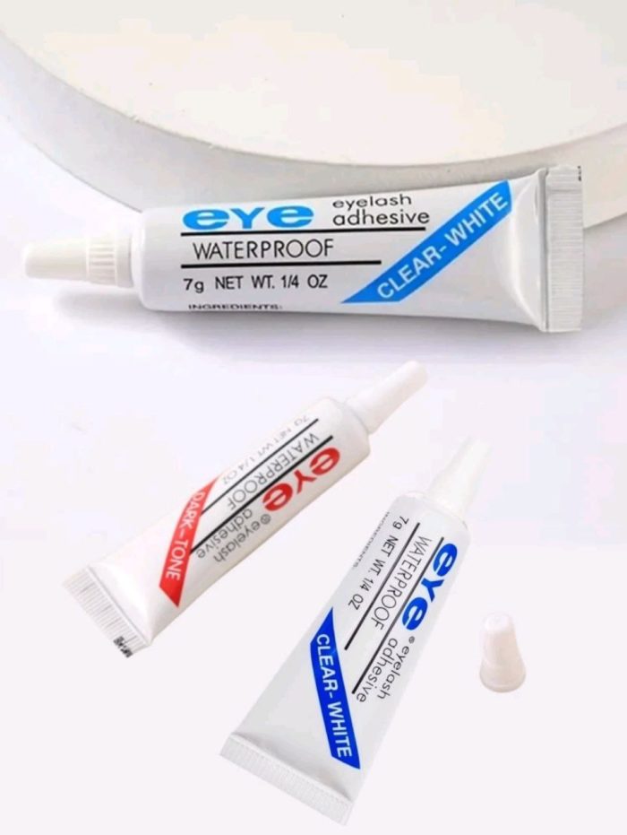 2 Pcs Eyelashes Adhesive Glue, Black + White Waterproof Super Strong Hold Clear Strip Eye Lash Adhesives, - Image 2