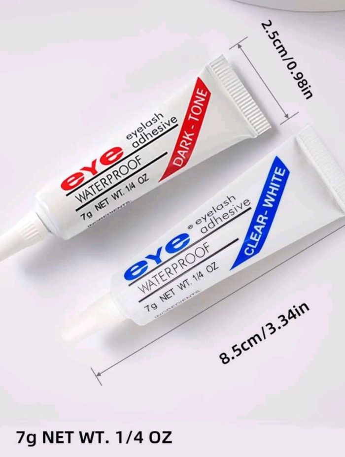 2 Pcs Eyelashes Adhesive Glue, Black + White Waterproof Super Strong Hold Clear Strip Eye Lash Adhesives, - Image 4