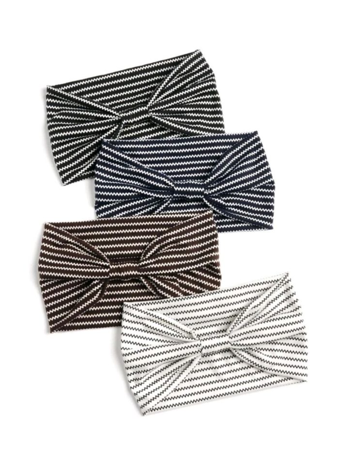 4pcs Striped Pattern Hair Band - Image 2