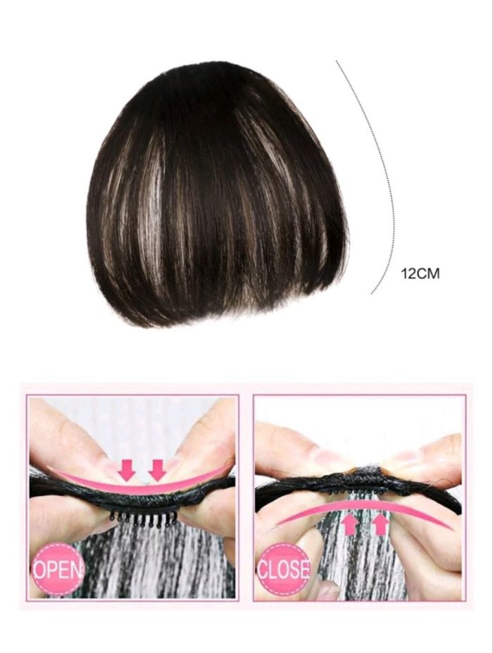 Bangs Hair Clip Slim Bangs Women's Wig Clip Air Bangs Hair Extensions (Black Brown) - Image 3