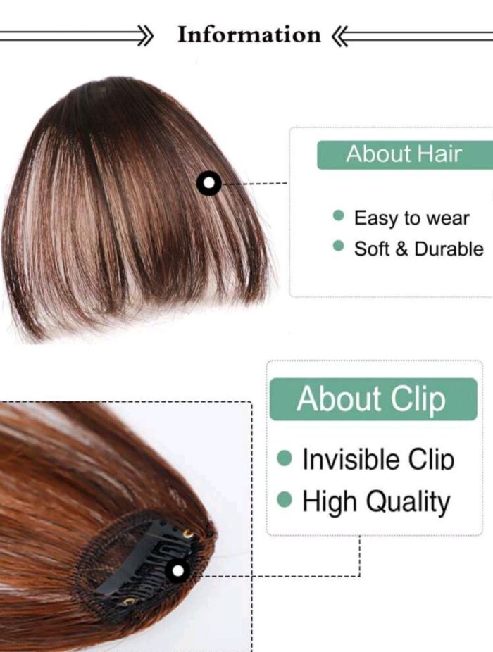 Bangs Hair Clip Slim Bangs Women's Wig Clip Air Bangs Hair Extensions (Black Brown) - Image 6