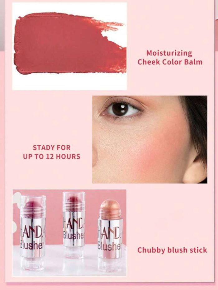 1Pc Highly Pigmented Blush Facial Cheek Blusher Contour Blush Wand Cream Blush Red - Image 4