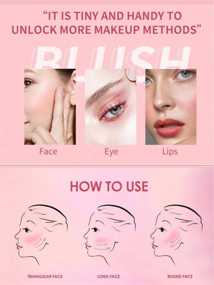 1Pc Highly Pigmented Blush Facial Cheek Blusher Contour Blush Wand Cream Blush Red - Image 6