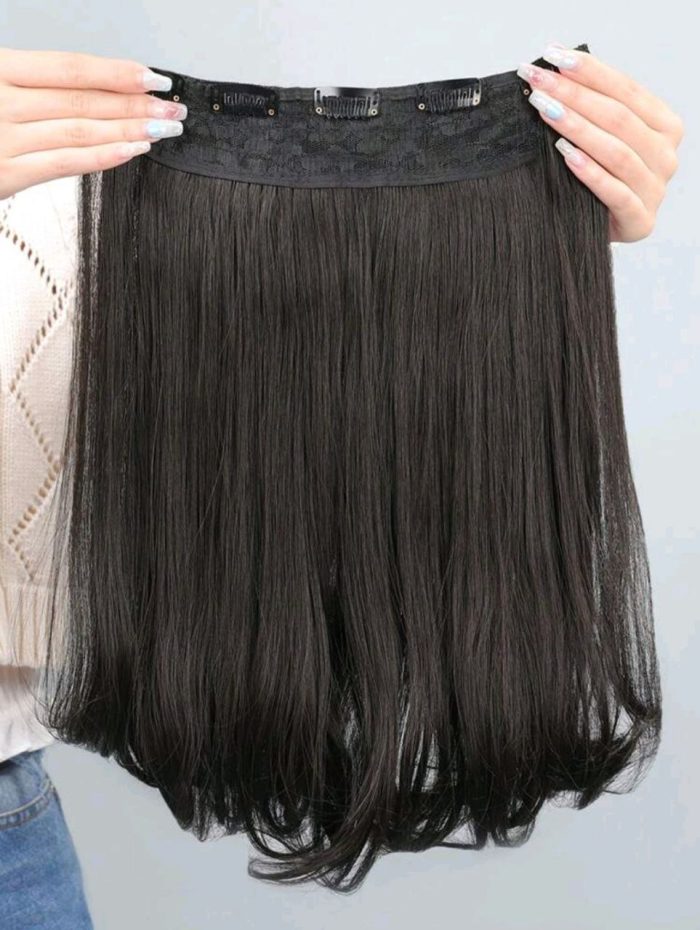 Clip In Short Curly Synthetic Hair Extension Black