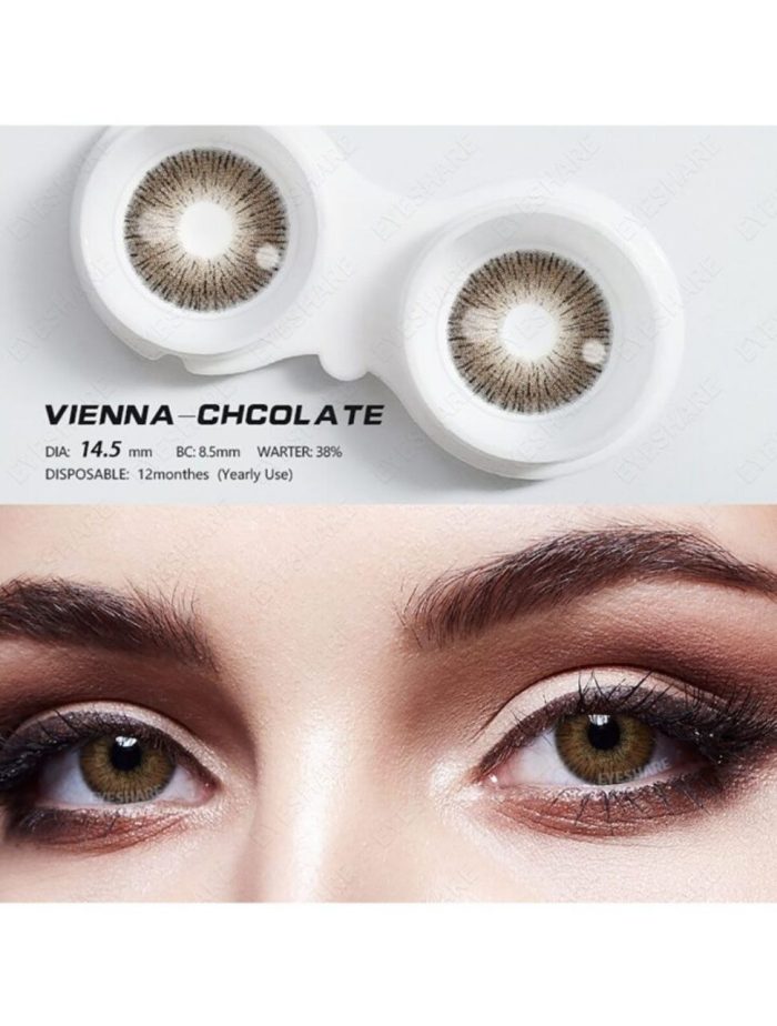 Eyeshare 1 Pair VIENNA Series Colored Contact Lenses Yearly Use 14.5mm chocolate - Image 2