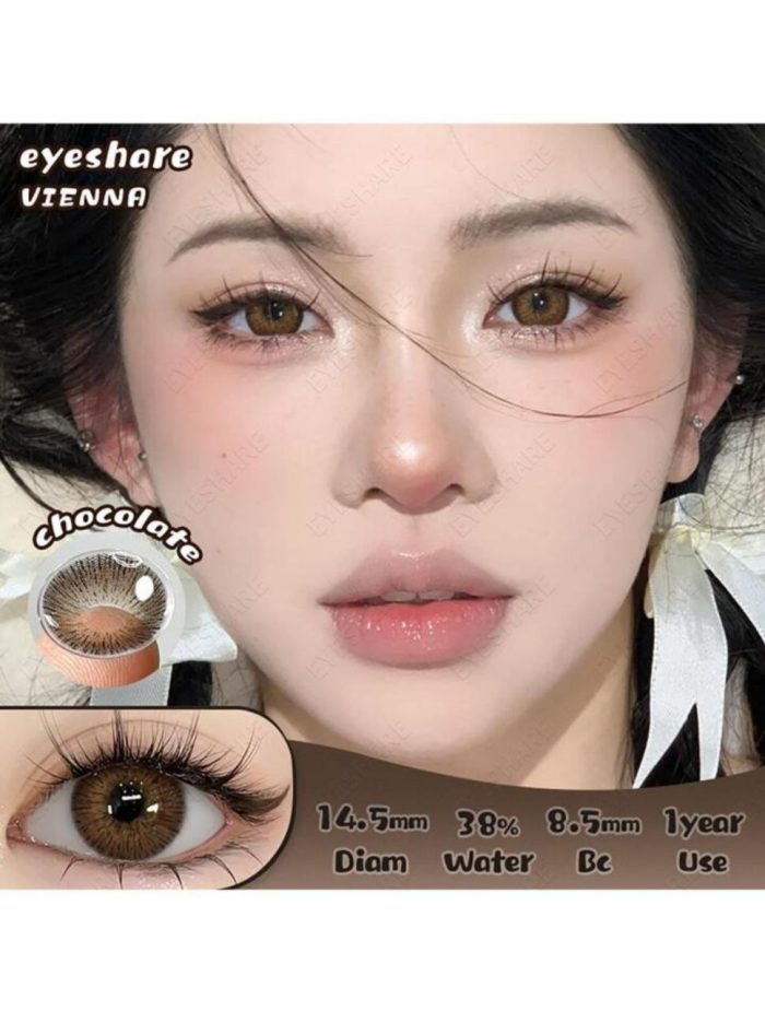 Eyeshare 1 Pair VIENNA Series Colored Contact Lenses Yearly Use 14.5mm chocolate - Image 4