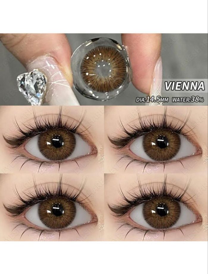 Eyeshare 1 Pair VIENNA Series Colored Contact Lenses Yearly Use 14.5mm chocolate - Image 3