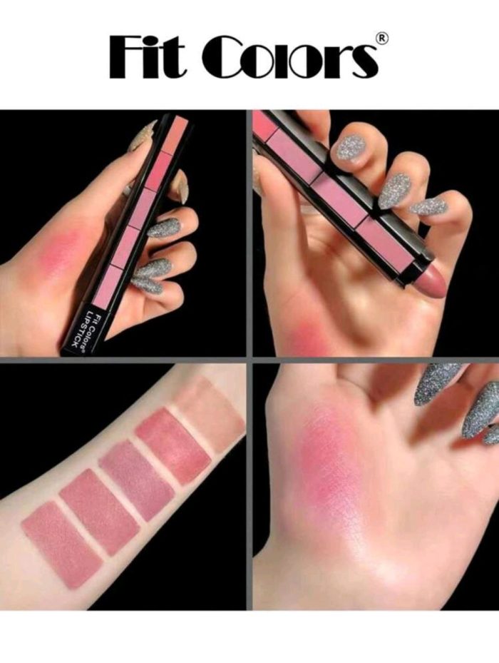 Fit Colors Matte 5 Colors Lipstick Set, Creative 5pcs Lipstick Case Nude Pink - Image 3