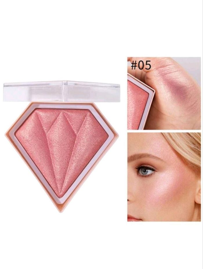 Rhinestone Design Long-Wearing Smudge Proof Brightening Highlighter makeup Pink