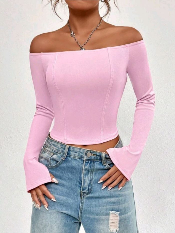 SHEIN Qutie Off Shoulder Crop Tee - Image 3