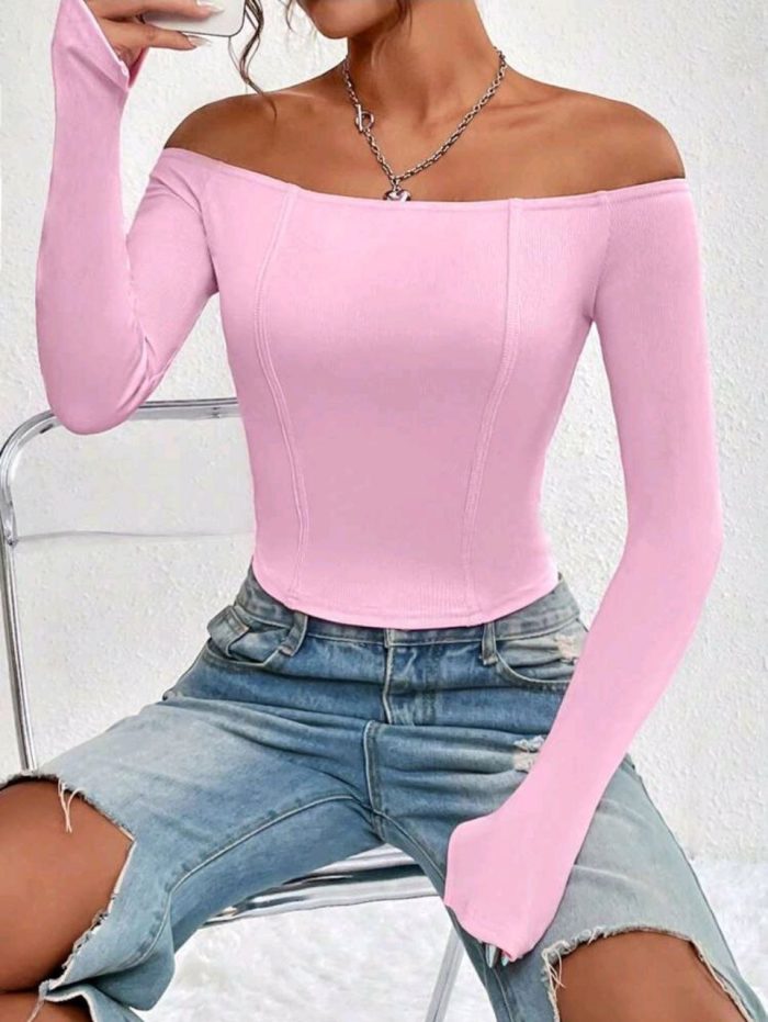 SHEIN Qutie Off Shoulder Crop Tee - Image 4