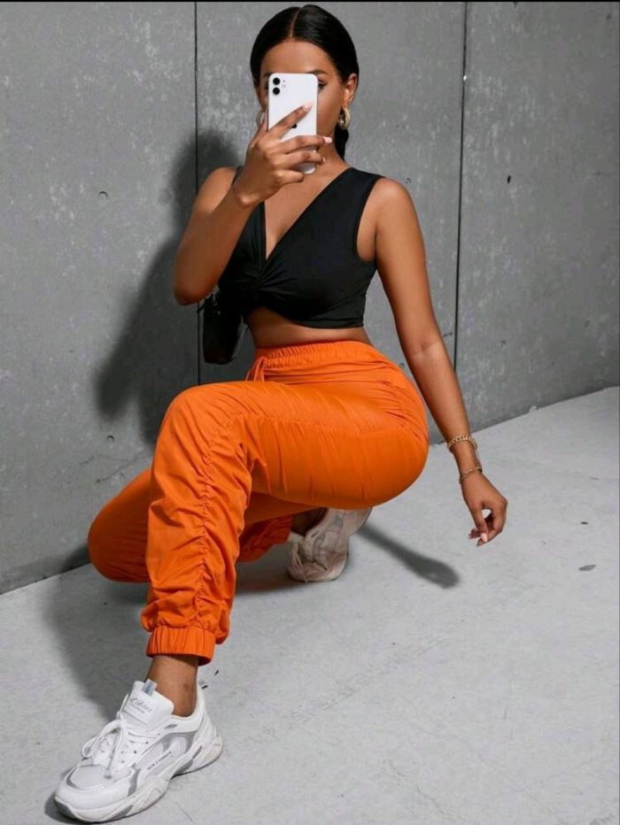 SHEIN Slayr Knot Front Ruched Pants - Image 5
