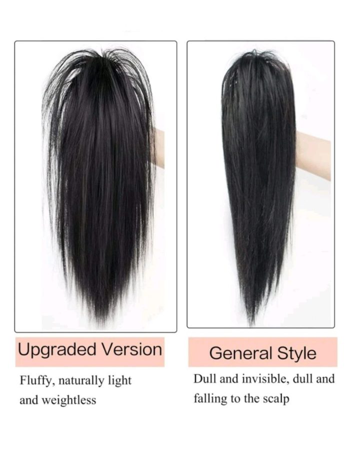 Synthetic Waterfall Long Straight Hair Claw Clip Ponytail Extension Black - Image 3