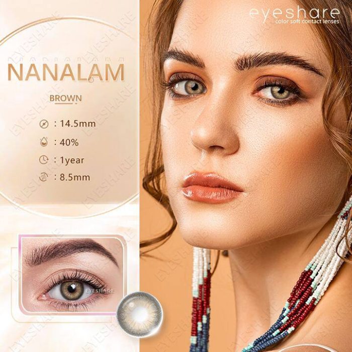 1 Pair Coffee Brown Color Contact Lens Eye Makeup Yearly Use 14mm Brown - Image 2