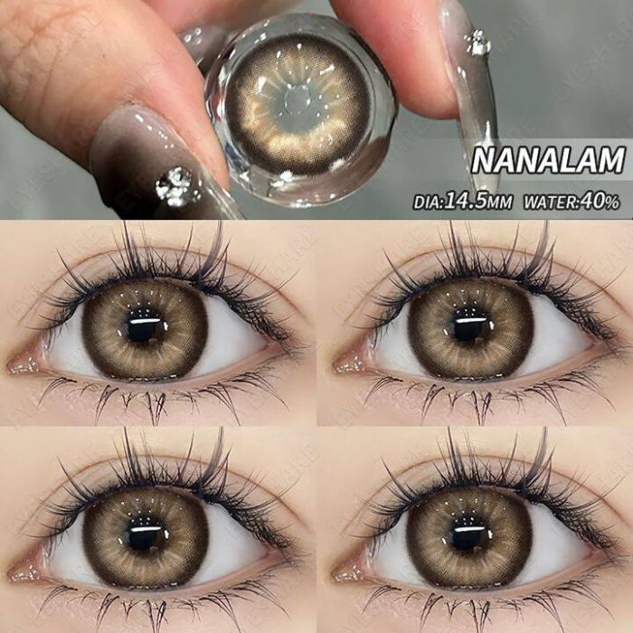 1 Pair Coffee Brown Color Contact Lens Eye Makeup Yearly Use 14mm Brown - Image 4