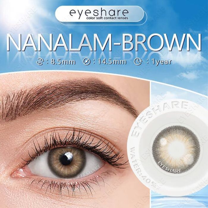 1 Pair Coffee Brown Color Contact Lens Eye Makeup Yearly Use 14mm Brown - Image 5