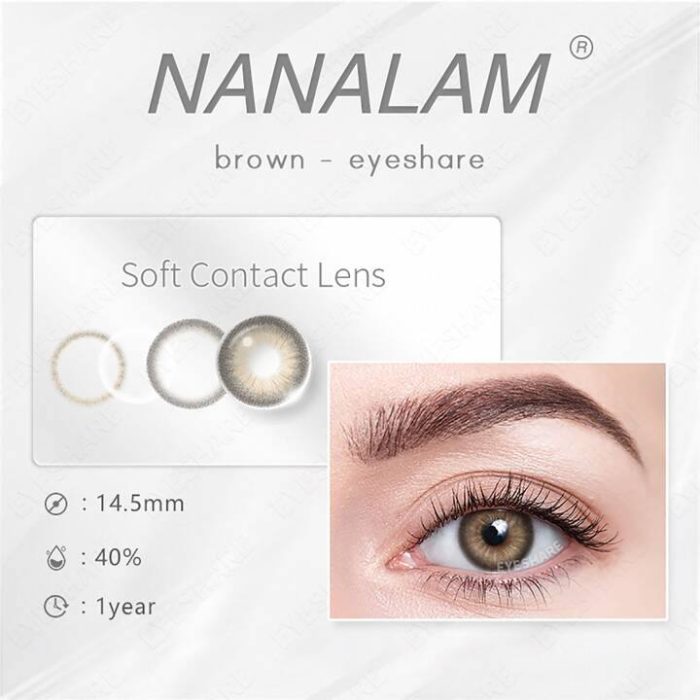 1 Pair Coffee Brown Color Contact Lens Eye Makeup Yearly Use 14mm Brown - Image 6