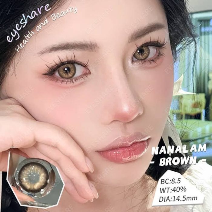 1 Pair Coffee Brown Color Contact Lens Eye Makeup Yearly Use 14mm Brown - Image 8
