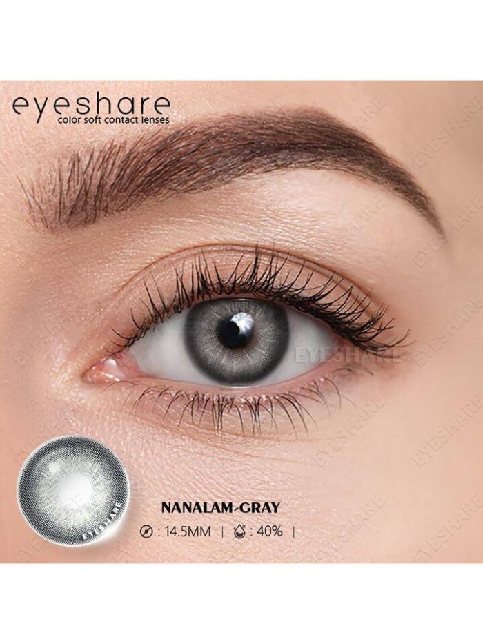 1 Pair Grey Color Contact Lens Eye Makeup Yearly Use 14mm - Image 7