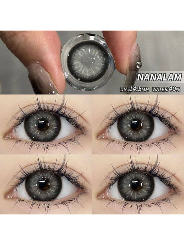 1 Pair Grey Color Contact Lens Eye Makeup Yearly Use 14mm - Image 6
