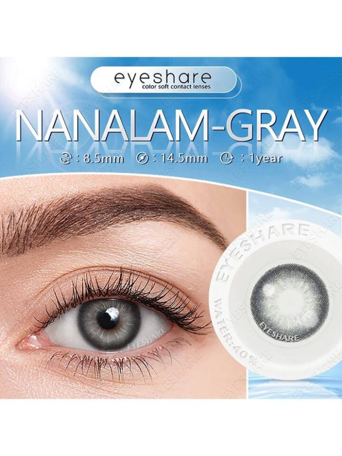 1 Pair Grey Color Contact Lens Eye Makeup Yearly Use 14mm - Image 5