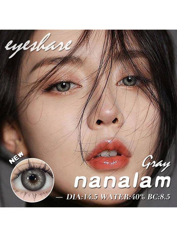 1 Pair Grey Color Contact Lens Eye Makeup Yearly Use 14mm - Image 3