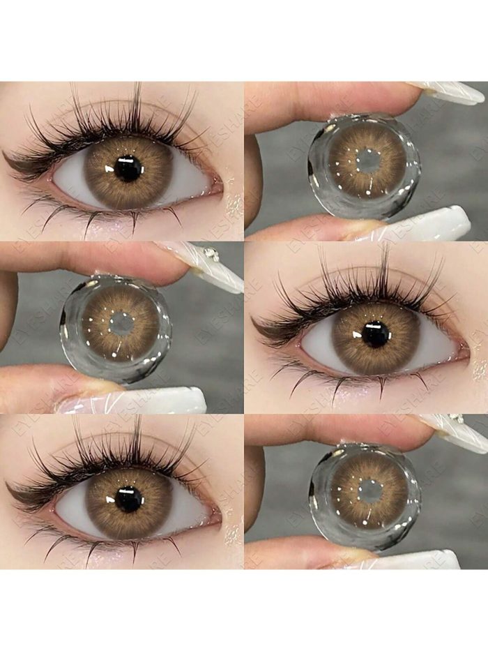 1 Pair Soft Colored Contact Lenses Natural And Comfortable Wearing On Daily Brown - Image 7