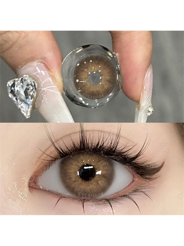 1 Pair Soft Colored Contact Lenses Natural And Comfortable Wearing On Daily Brown - Image 2