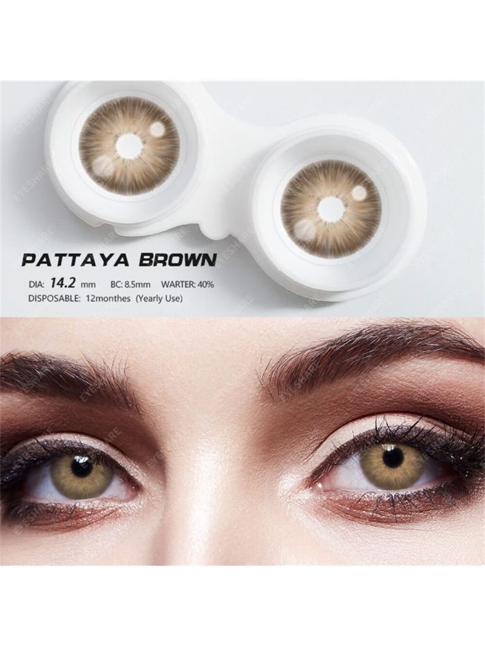 1 Pair Soft Colored Contact Lenses Natural And Comfortable Wearing On Daily Brown - Image 3